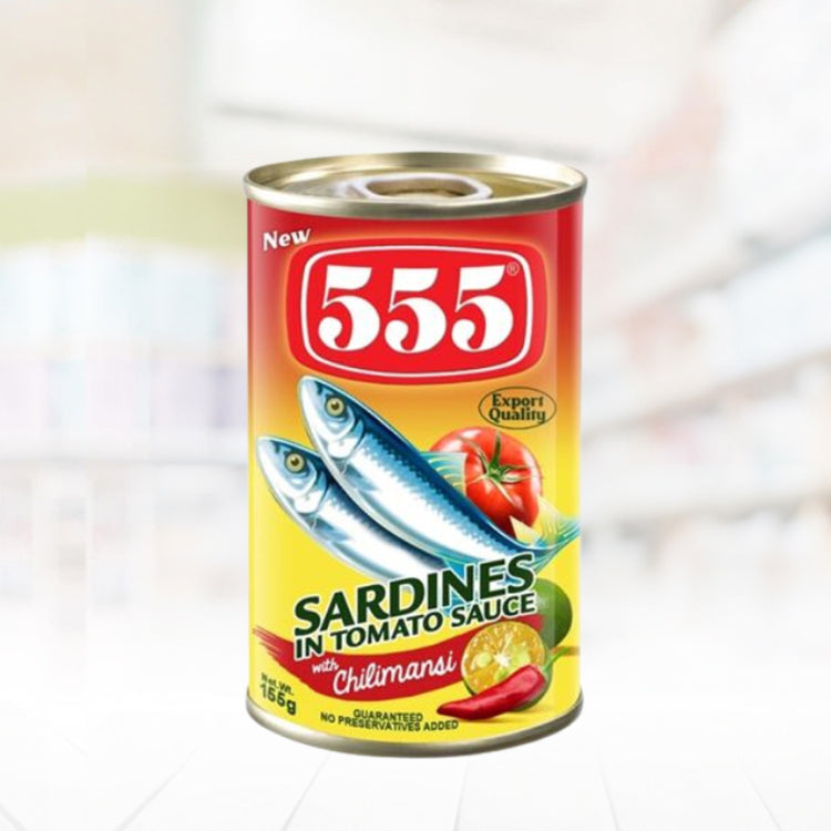 555 Sardines in Tomato Sauce with Chilimansi 155g