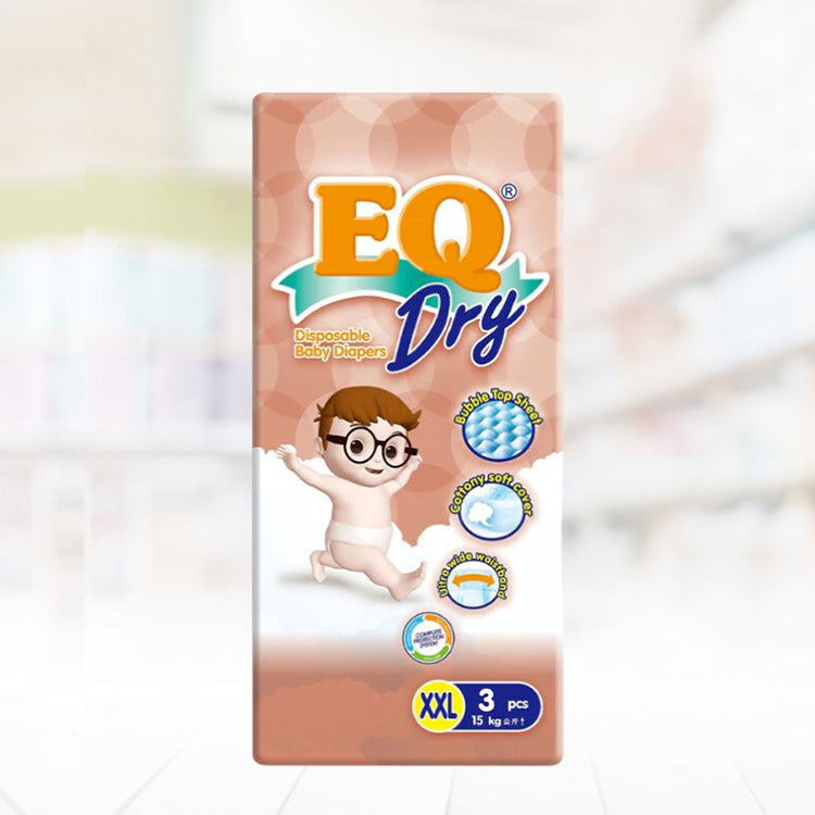 EQ Dry Mini Pack Disposable Baby Diapers XXL 3pcs