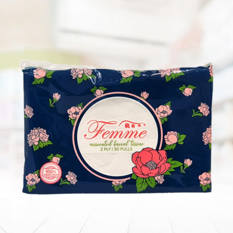 Femme Unscented Facial Tissue 50 Pulls