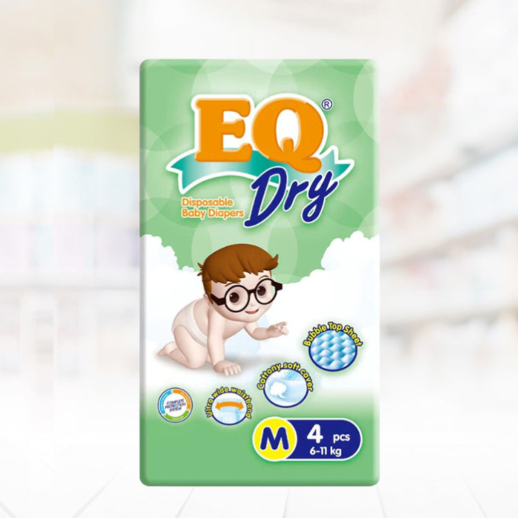 EQ Dry Mini Pack Disposable Baby Diapers 4pcs (Various)