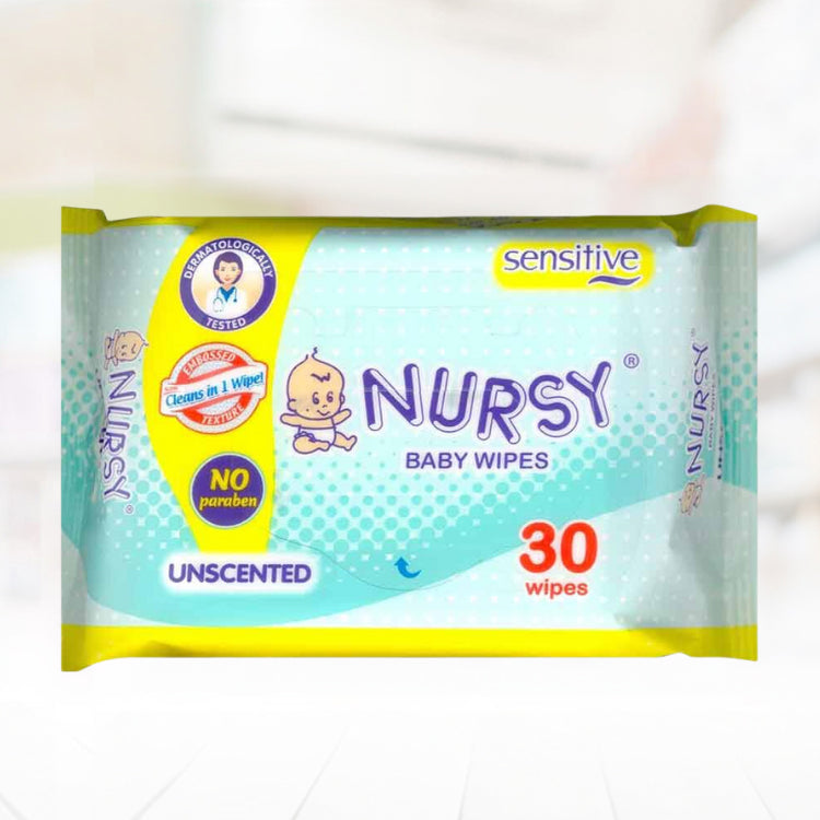 Nursy Baby Wipes Sensitive Unscented 30 Wipes