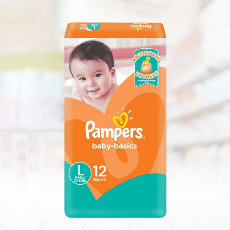 Pampers Baby Basics Large 12 Diapers