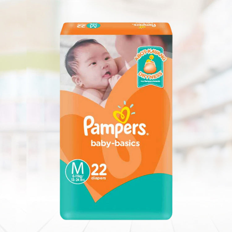 Pampers Baby Basics Medium 22 Diapers