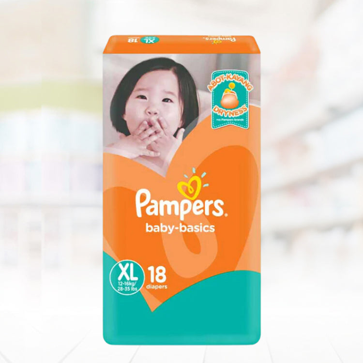Pampers Baby Basics XL 18 Diapers