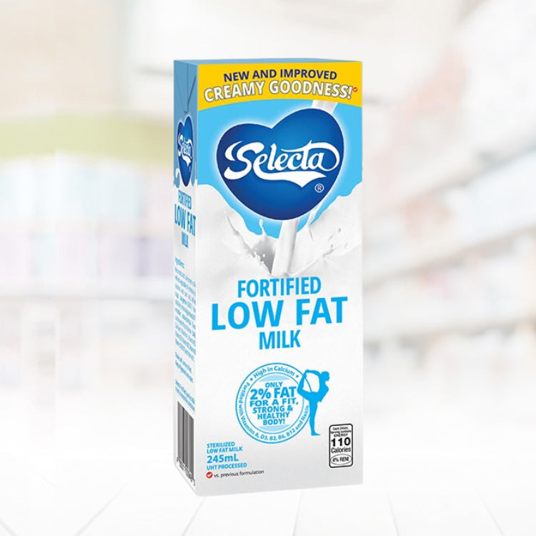 Selecta Fortified Low Fat Milk 245ml